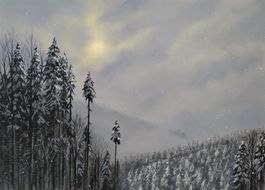 Wunderschöne Waldlandschaft in Pastell