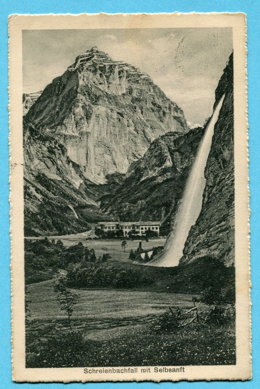 Cartoline postali: Schreienbachfall mit Selbsanft 1913 – Usato da Opfikon venduto da Prophila
