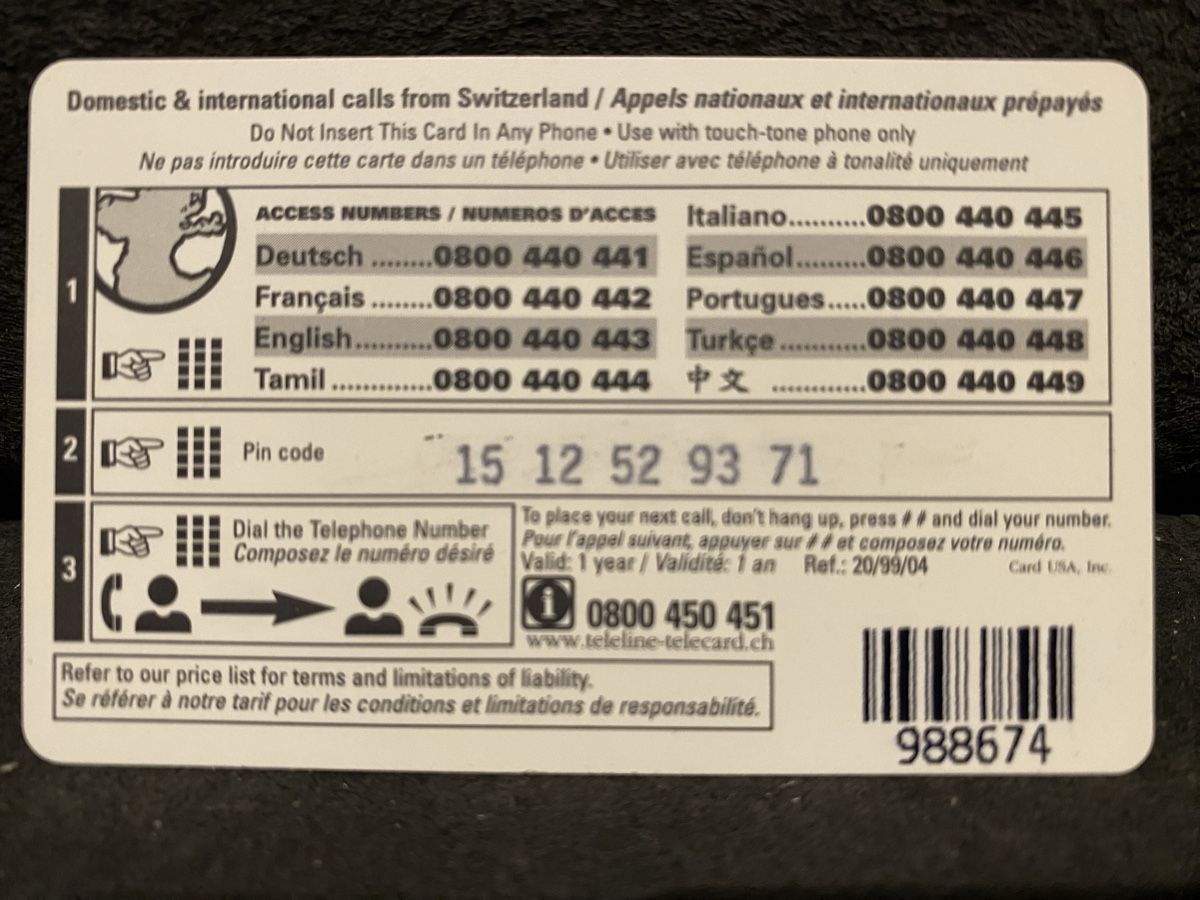 Telefon- & Taxkarten: Teleline  – Gebraucht aus Lausanne von babacard10 1