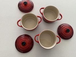 Le Creuset Mini Cocottes Set rot 3 Stück gebraucht