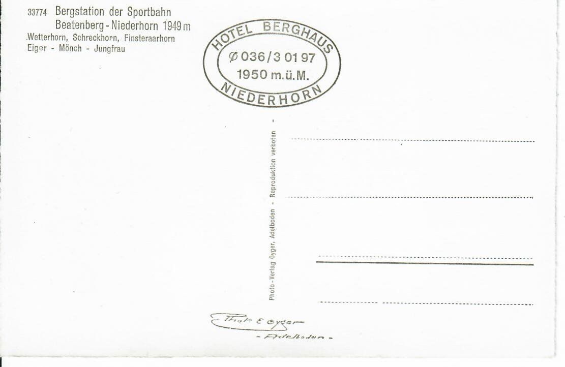 Cartoline postali: Bergstation Beatenberg Niederhorn – Usato da Hochdorf venduto da Ziegel-16 1