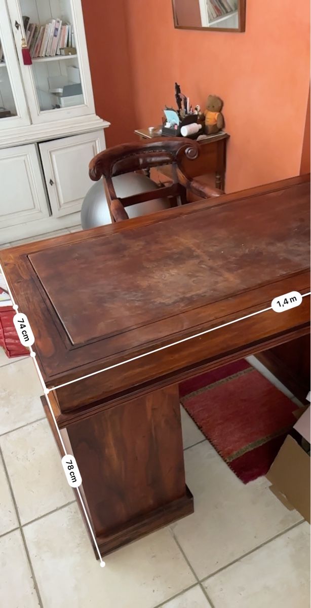 Scrivanie: Bureau en manguier  massif et fauteuil  – Usato da Plan-les-Ouates venduto da Cocochoco 4