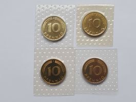 10 Pfennig D-F-G-J 1975 Stgl