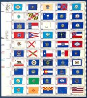 1976 USA Bicentennial /  Bogen mit alle  50 Staatsflaggen **