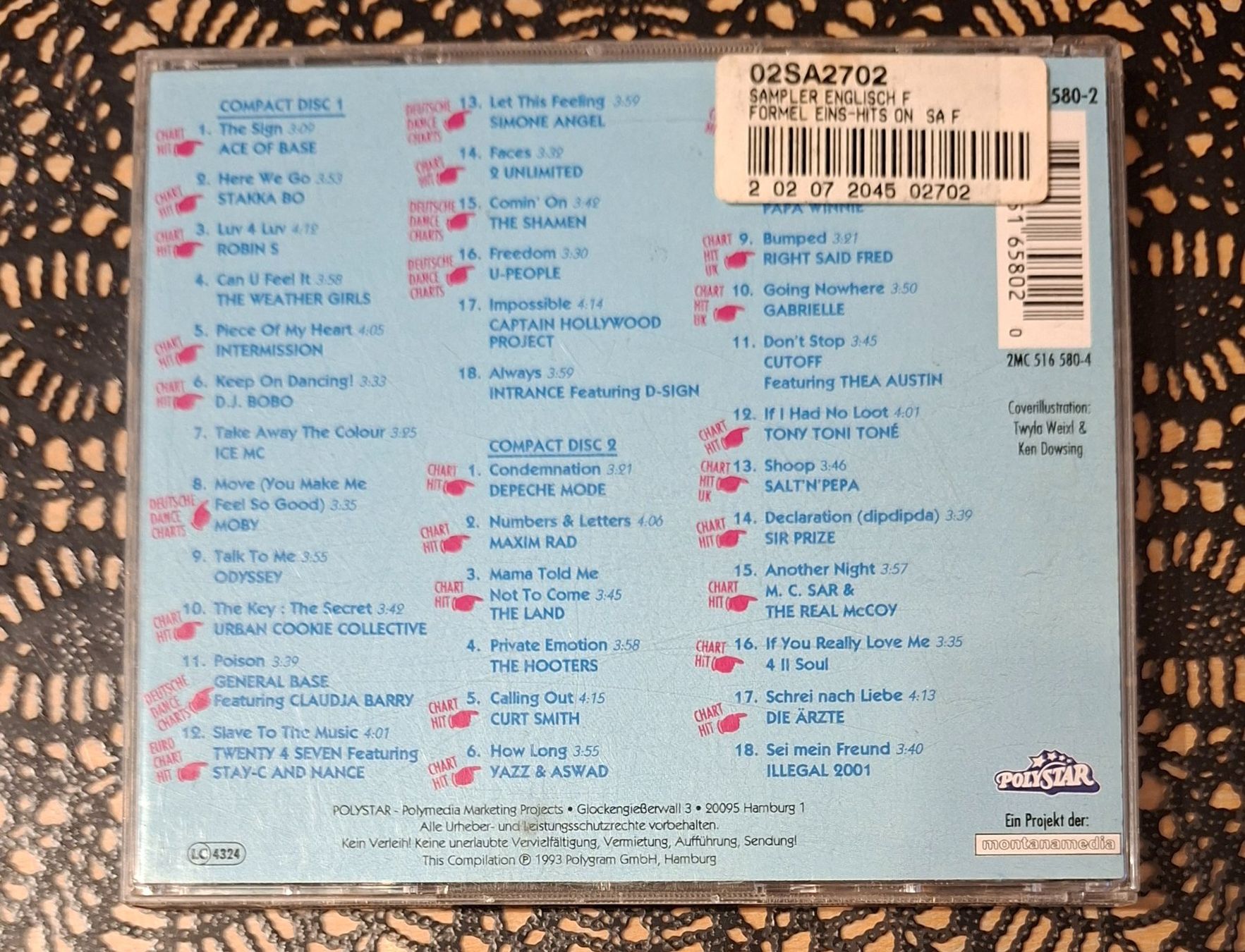 CD: Formel Eins - Hits On Ice, DE Pop/Rock Compilation 1993 – Usato da Schönenberg TG venduto da Gregolino76 1
