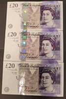 3 x 20 PFUND / ENGLAND ND (2014-18) fortl. Serien-Nr. (aUNC)