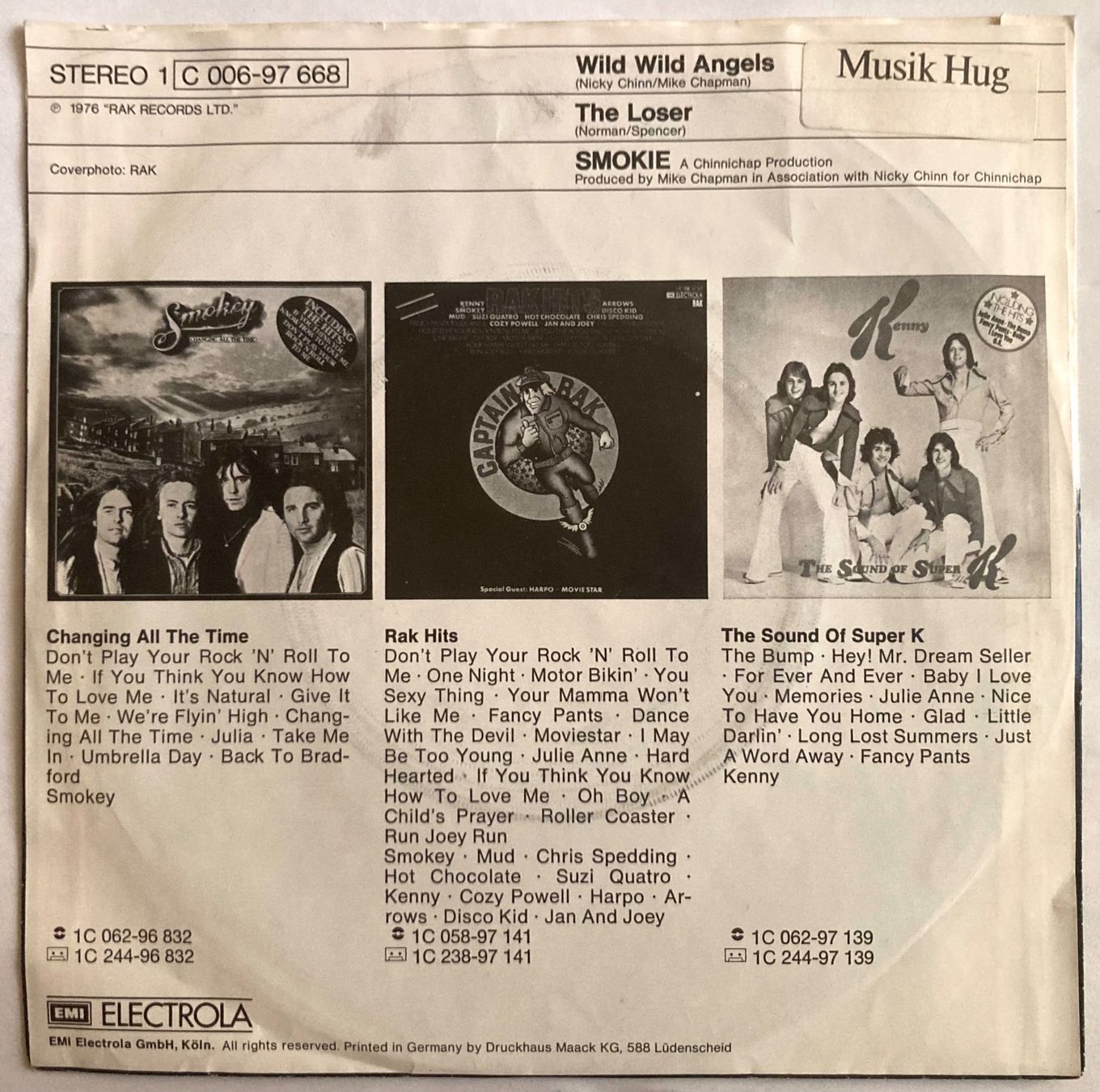 Dischi in vinile: SMOKIE - WILD WILD ANGELS – Usato da Poliez-Pittet venduto da Newtown-Records 1