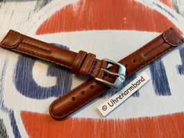 14mm Uhrenband Leder braun, Schliesse CH-Kreuz
