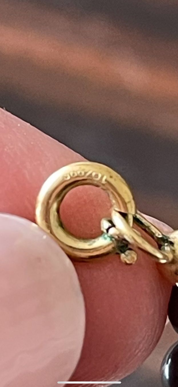 Catenine: Schwarze Perlen Kette und Verschluss mit Stempel unlesbar – Usato da Nussbaumen AG venduto da HelenaDavid1910 3