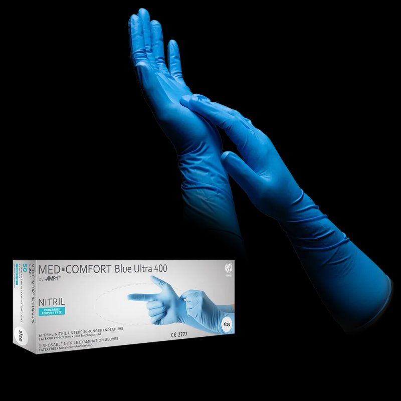 Guanti & manicotti: Nitril-Handschuhe 40 cm extra lang, Gr. XL, 50 Stück – Nuovo e nell'imballaggio originale da Vaduz venduto da Newgloves