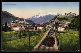 Bellinzona, Vista panoramica con treno e