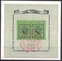 1943, W18, Block Genf gestempelt ET (13778)