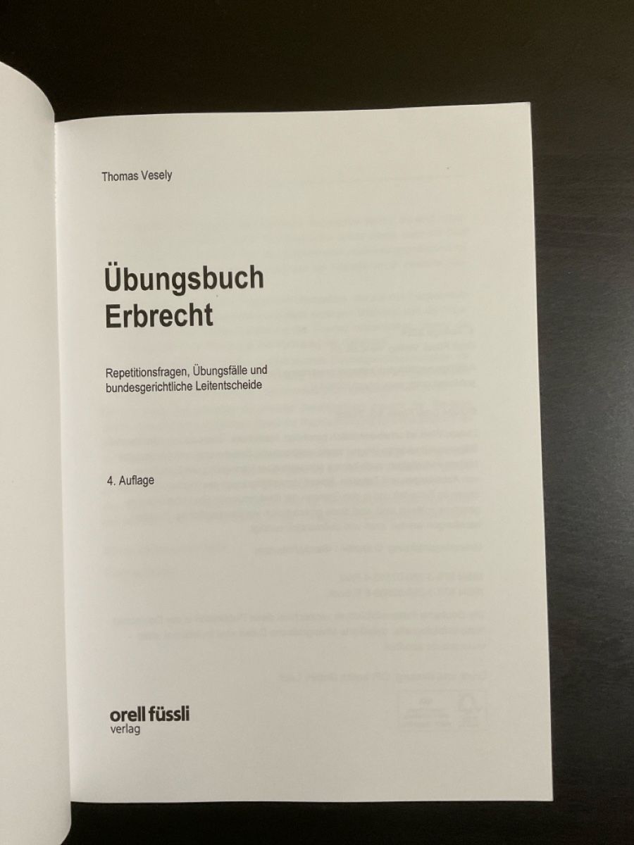 Libri: Übungsbuch Erbrecht, 4. Aufl. – Nuovo (secondo la descrizione) da Zürich venduto da chira___ 1