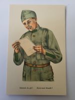 Alte Ansichtskarte Humor Soldat beim Lesen, Top Zustand! R1