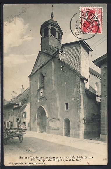 Cartoline postali: AK Coppet, Temple de Coppet, 1912 – Usato da Berlin venduto da bartko-reher