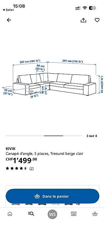 Ikea Sofas: Canapé kivik 5places – Gebraucht aus Givisiez von Scilliam 4