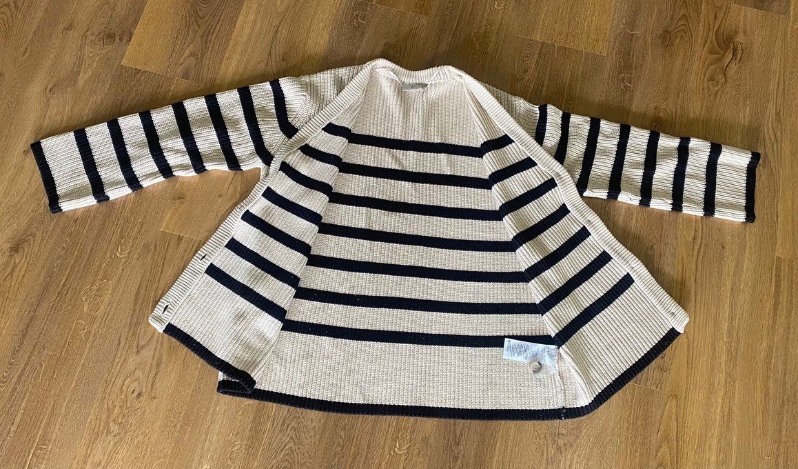 Pullover & Sweatshirts: Strickjacke KAFFE Kacilla beige schwarz gestreift Gr. M – Gebraucht aus Winterthur von Secondhand-Family 6