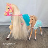 Barbie Pferd Traillerstute und Fohlen Dixie