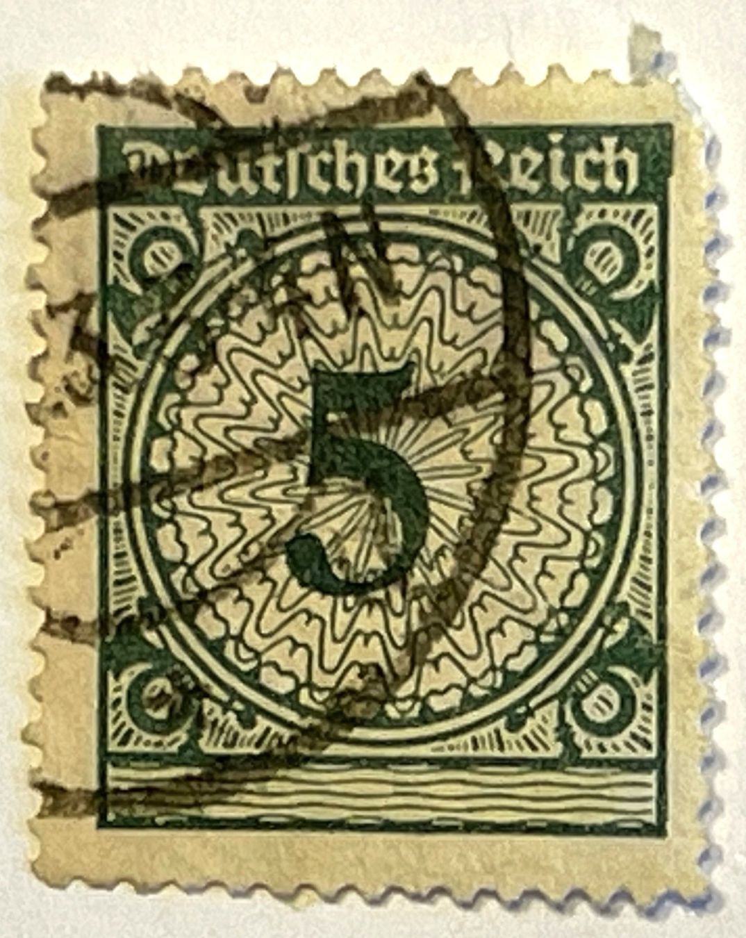 Tutti i francobolli: Deutsches Reich 5 Mark Briefmarke – Usato da Oftringen venduto da Vucki 1