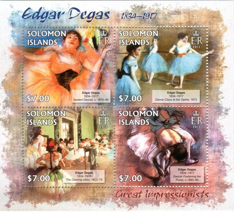 Tous les timbres: Block "Malerei. Edgar Degas".  Salomonen. – Neuf avec emballage d'origine à Basel par Butsch5