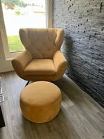 Sessel Santa Fe mit Hocker Annabelle Velvet