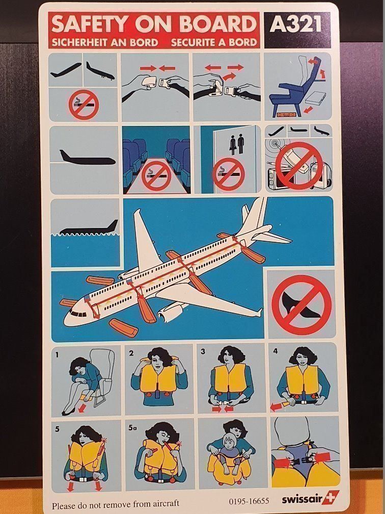 Airbus Kit di modellismo & Modellini statici: SWISSAIR SAFETY CARD A321 – Usato da Glattfelden venduto da hbct 1