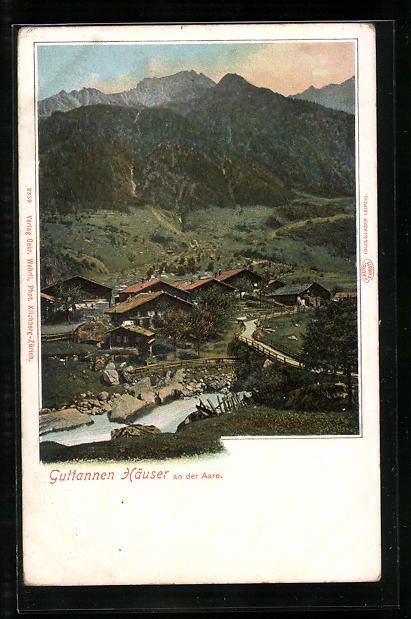 Cartoline postali: AK Guttannen, Häuser an der Aare – Usato da Berlin venduto da bartko-reher