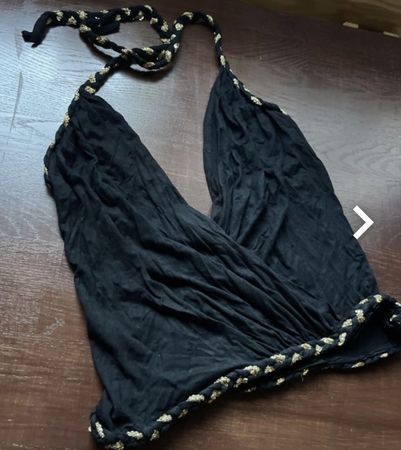 Top nero con paillettes dorate - taglia S/M Le feste