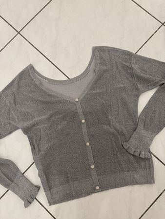 Strickjacke silber Gr S