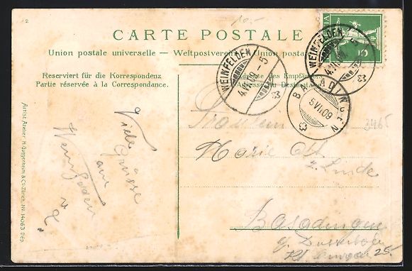 Cartes postales: Präge-AK Weinfelden /Thurgau, Schloss,  – D'occasion à Berlin par bartko-reher 1