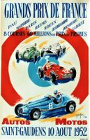 GRANDS PRIX DE FRANCE 1952 Affiche originale