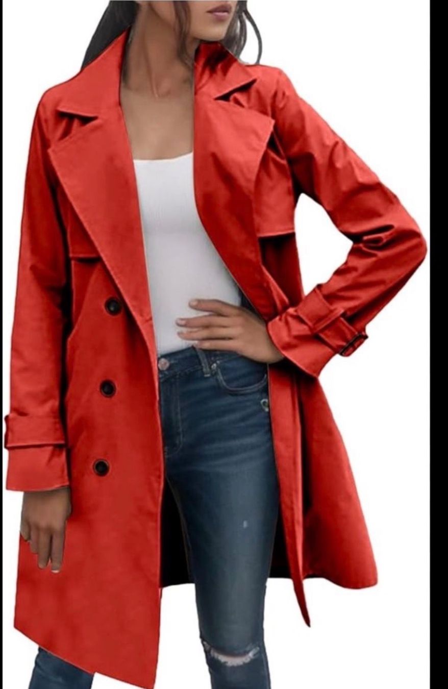 Cappotti: Coach Trench Coat Red Double Breasted – Usato da Herbligen venduto da T-esthetic
