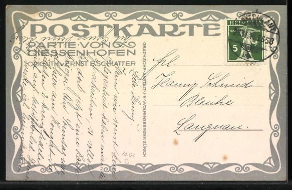 Ansichtskarten: Ernst E. Schlatter: Diessenhofen, Partie – Gebraucht aus Berlin von bartko-reher 1