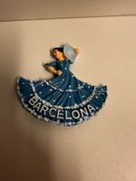 Barcelona Souvenir Magnet - Spanische Tänzerin blau