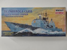 Kreuzer USS Ticonderoga, Bausatz von Minicraft 1/700