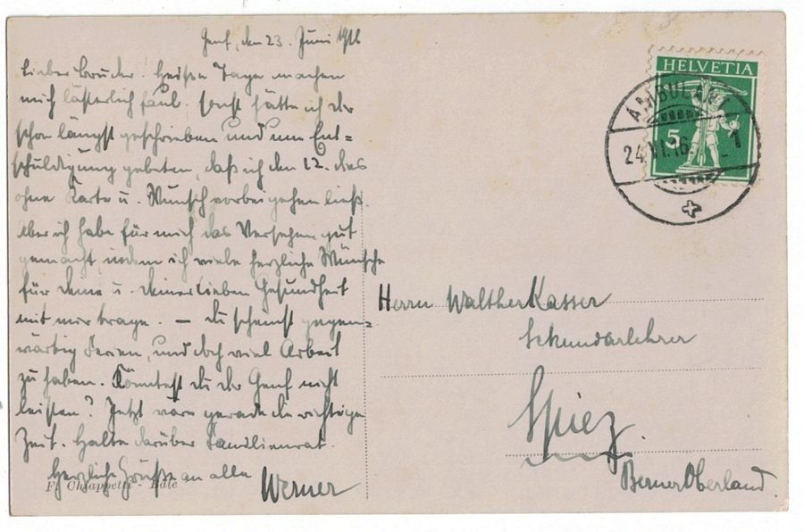 Cartoline postali: Genève, Parc Mon Repos, circulée 1916 – Usato da Frauenfeld venduto da POML 1