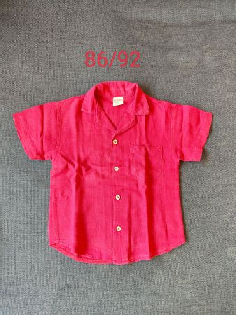 Gr. 86/92 kurzarm Hemd Rot (nicht Pink!)