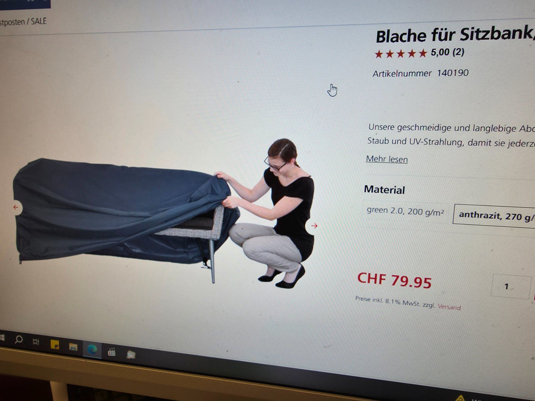 Coperture: Blache für Sitzbank – Usato da Kölliken venduto da Rolfje 1