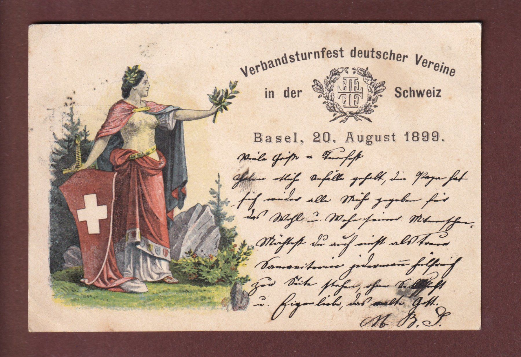 Cartoline postali: BASEL - Turnfest 1899 – Usato da Pully venduto da nicecards
