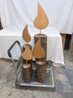 Adventskerzen Holzstamm Deko vier Kerzenhalter
