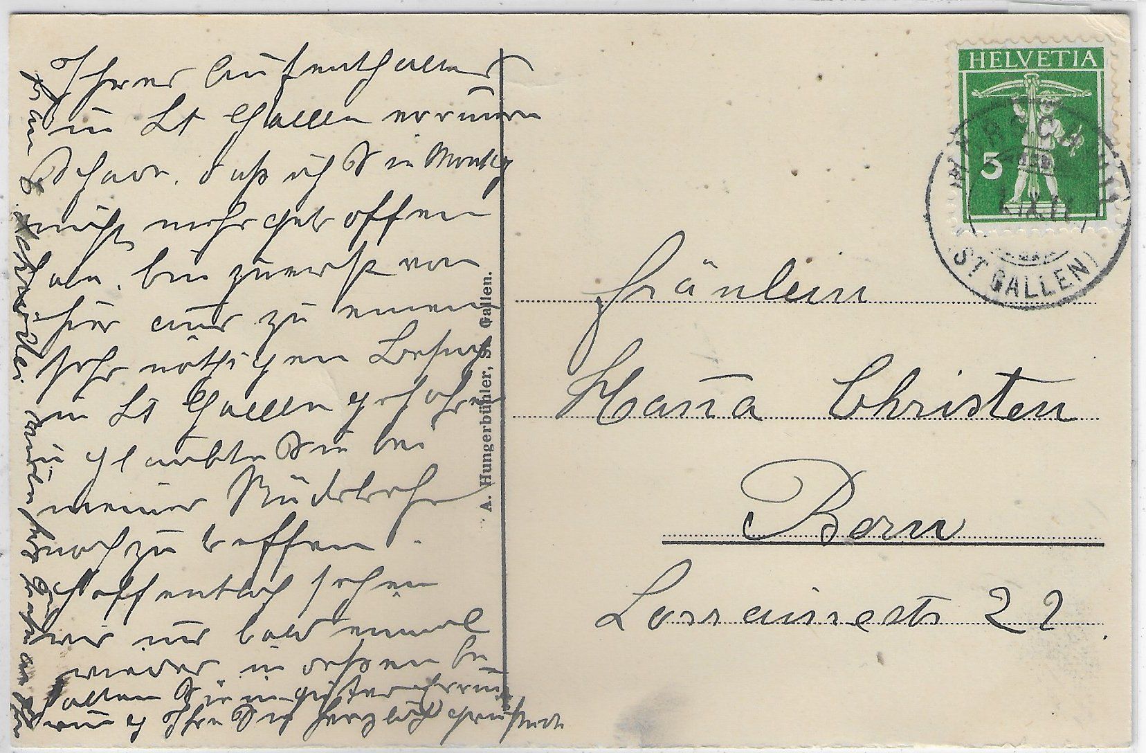 Cartoline postali: Sanatorium "Untere Waid" St. Gallen - Post Mörschwil - Litho – Usato da Ettingen venduto da Kartenplanet 1