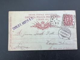 Postkarte Italien 1893 mit Firmenstempel  (G160)