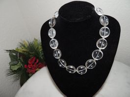 SCHÖNES COLLIER «BERGKRISTALL» HALBEDELSTEIN NEU