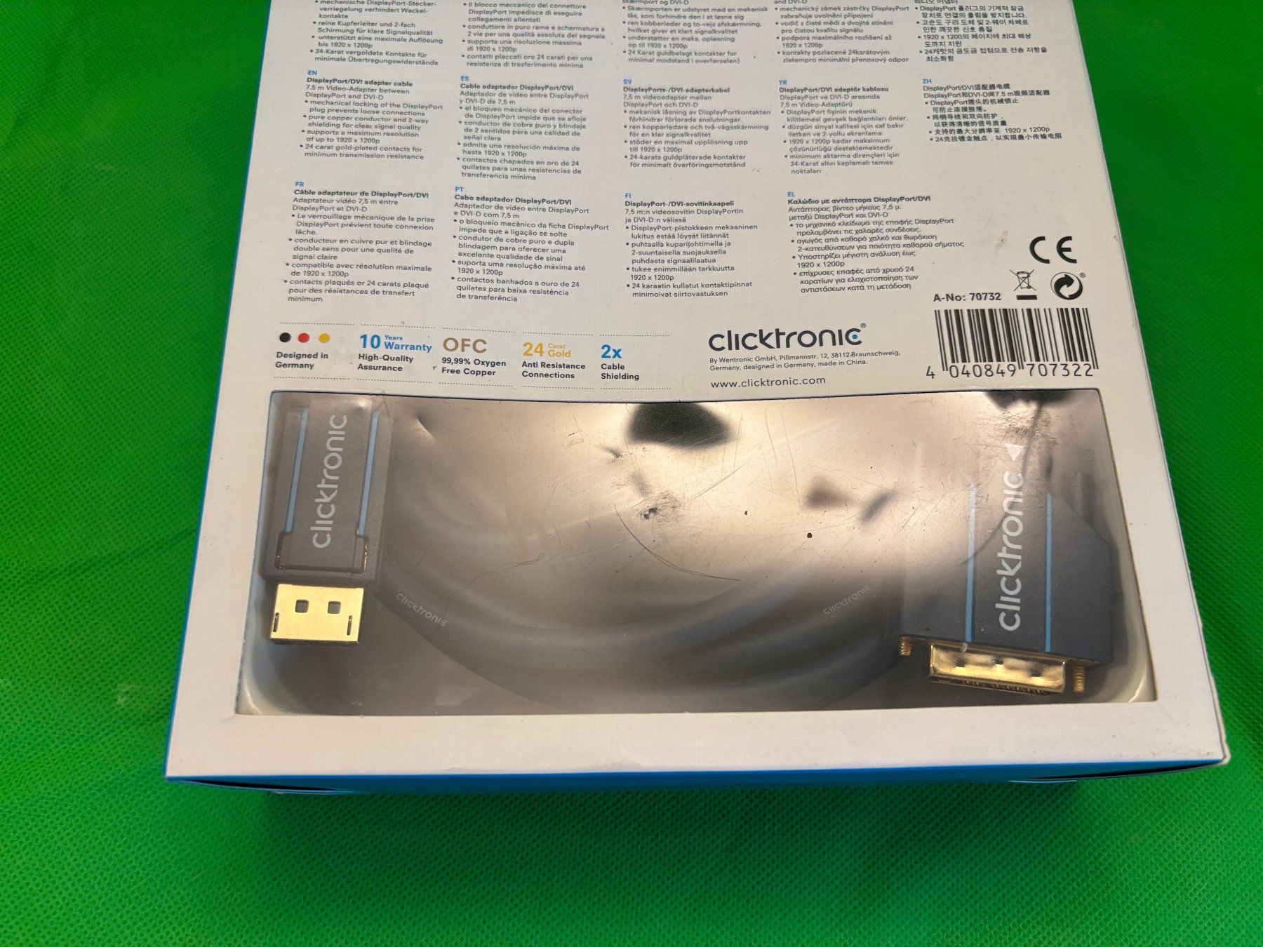Kabel: Clicktronic DP nach DVI 7.5m – Neu und originalverpackt aus Kilchberg ZH von bionicdog