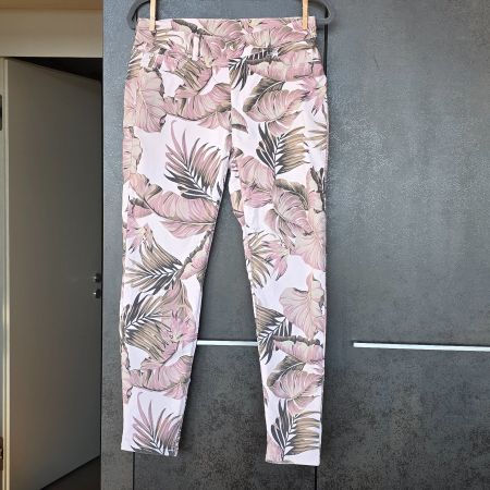 🐸 LASCANA HOSE 38 TROPIC BLÄTTER MUSTER ROSÉ TOP ZUSTAND