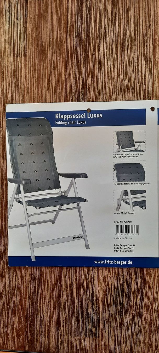 Poltrone: Camping Berger Klappsessel Luxus Grau – Usato da Wädenswil venduto da Krauser