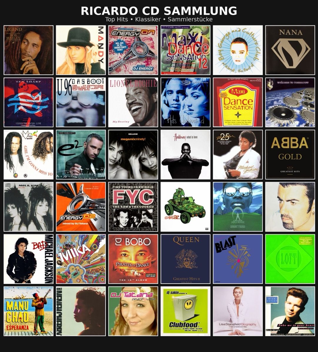 CD: CD Sammlung: 80er, 90er/2000er Hits - Pop, Dance, Klassiker! – Usato da Laufenburg venduto da daydreamer9