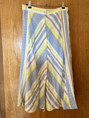 Jupe midi rayée et boutonné - Mango taille M