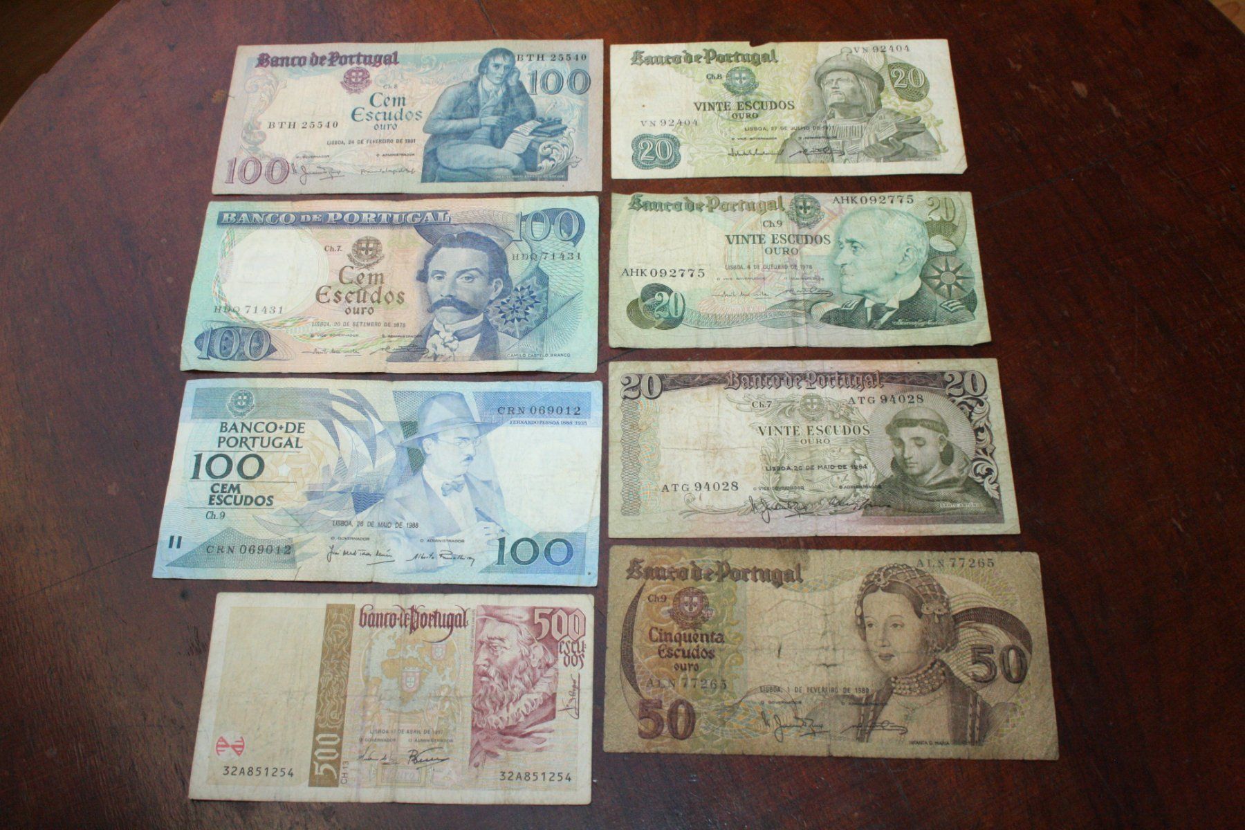 Billets de banque: Portugal lot 8 billets – D'occasion à Cormondrèche par Hermes.monnaies