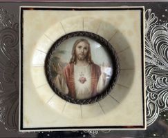 antike Porträt des Heiligen Herzens Jesu✨Unikat!